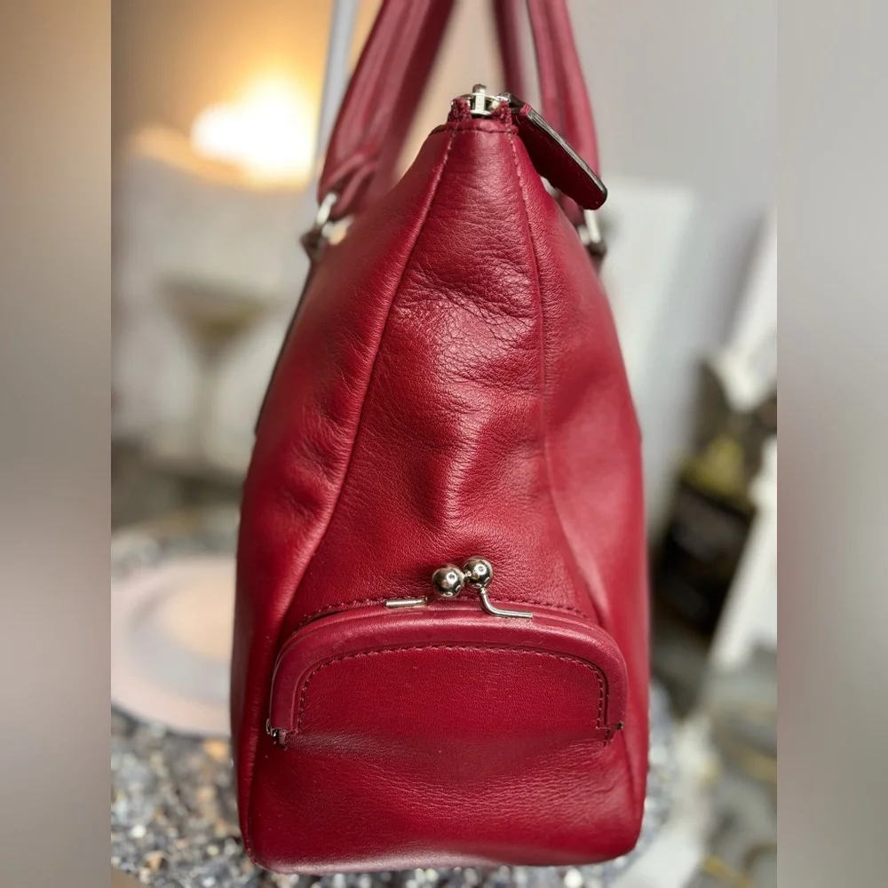 Coach 2012 RARE Legacy leather Archive black cherry Zip Top Handle Bag EUC - Picture 14 of 17